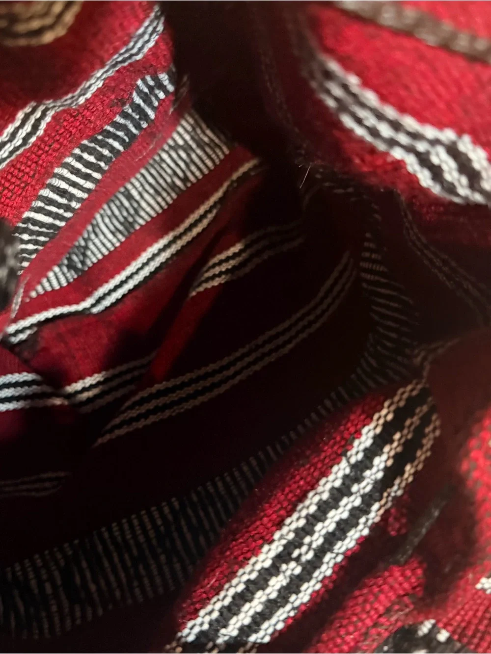 Red Striped Boho Tote Backpack